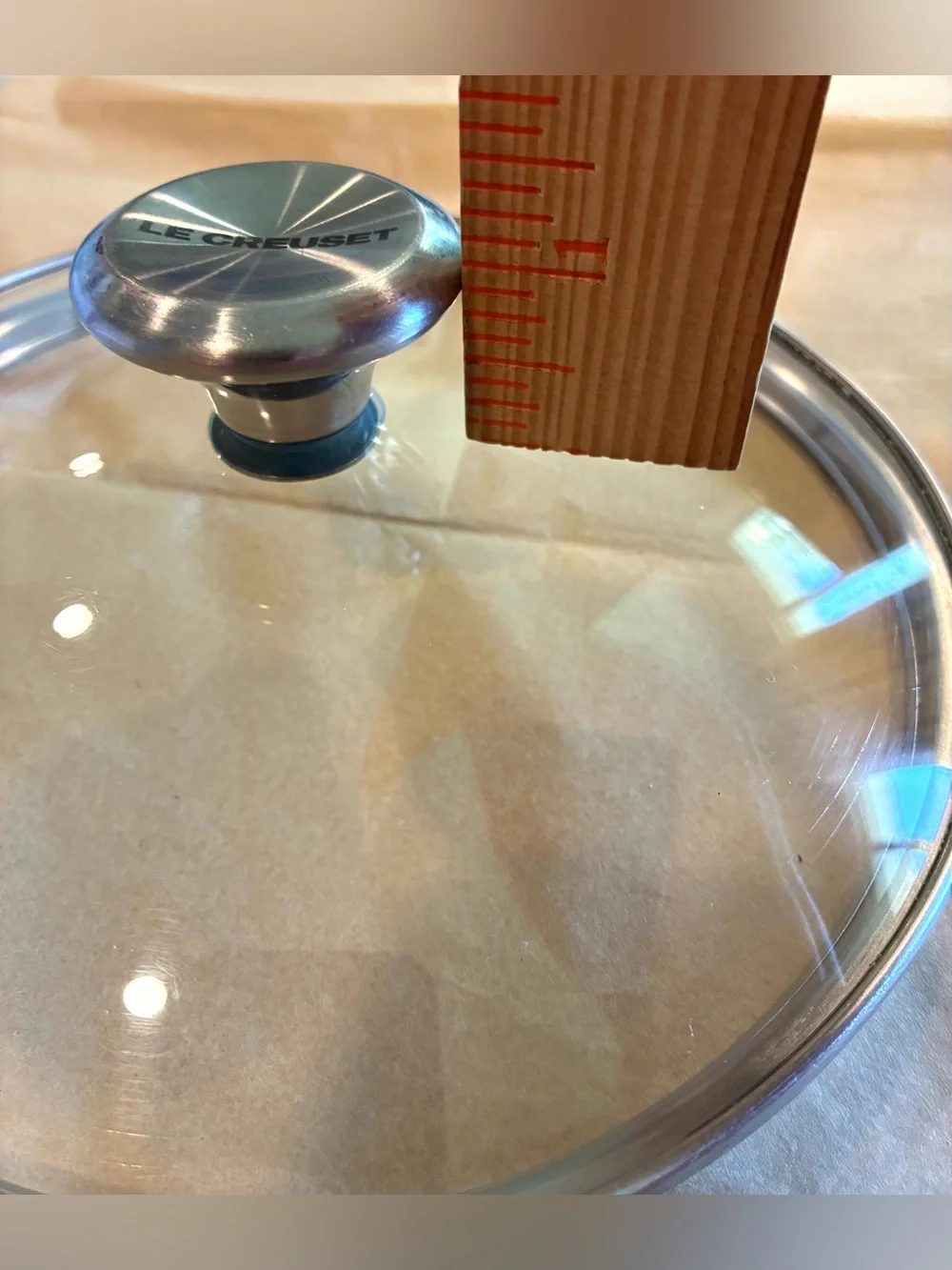 Le Creuset Tempered Glass Lid w/Stainless Steel Knob, For 6.5” Pan; Rare Size